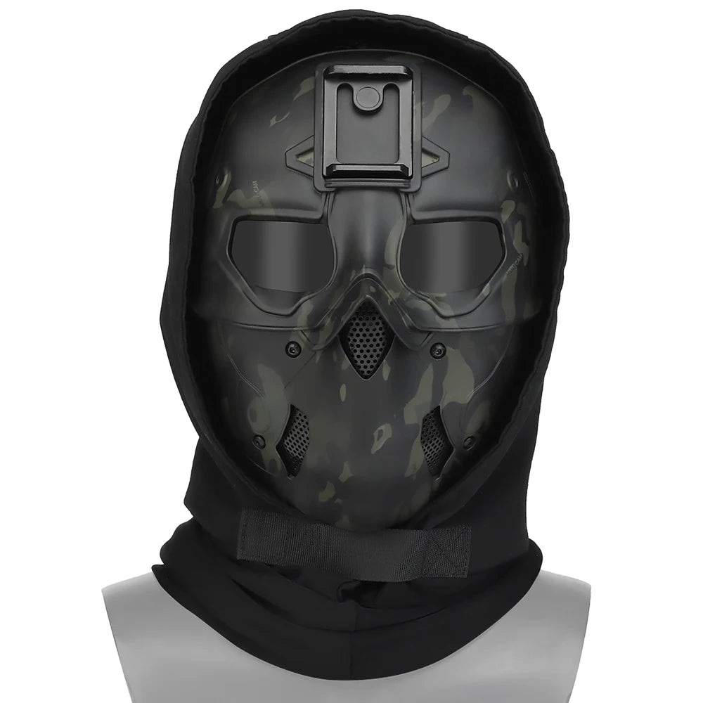 Masque tactique airsoft intégral avec couvre-chef 52–66 cm