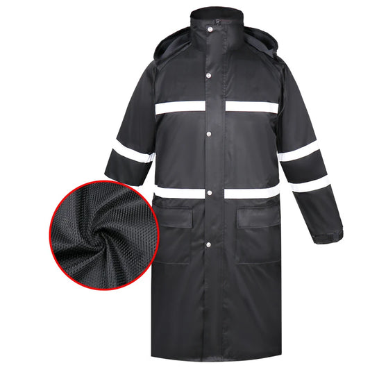Imperméable Long Réfléchissant Unisexe – Hivizi Étanche • Respirant • Séchage Rapide • Capuche Escamotable - BLACKBEARD OUTDOOR INDUSTRIES
