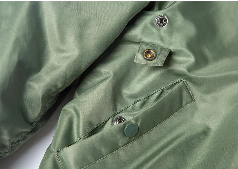 Veste Bombardier Homme B-15 – Col Fourrure Hiver Style Militaire • Épaissie • Nylon Déperlant • Inspirée WW2 - BLACKBEARD OUTDOOR INDUSTRIES