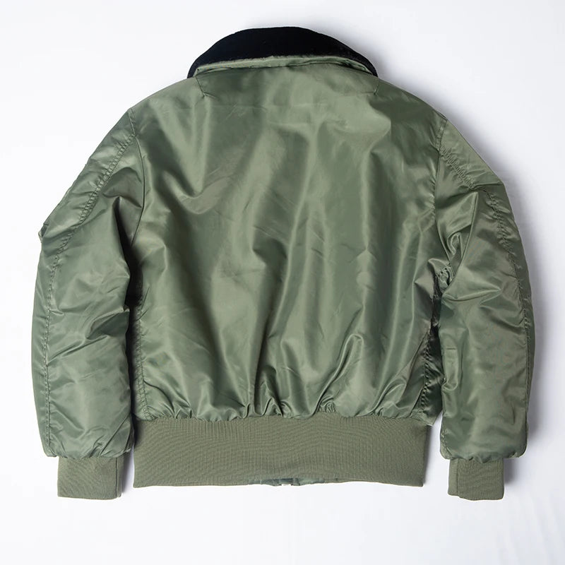 Veste Bombardier Homme B-15 – Col Fourrure Hiver Style Militaire • Épaissie • Nylon Déperlant • Inspirée WW2 - BLACKBEARD OUTDOOR INDUSTRIES