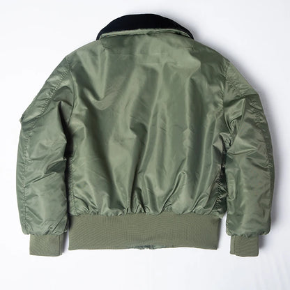 Veste Bombardier Homme B-15 – Col Fourrure Hiver Style Militaire • Épaissie • Nylon Déperlant • Inspirée WW2 - BLACKBEARD OUTDOOR INDUSTRIES