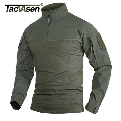 Chemise Tactique Manches Longues 1/4 Zip Ripstop TACVASEN – Outdoor Randonnée