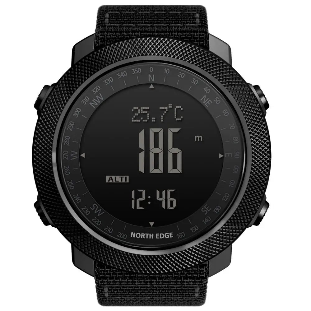 NORTH EDGE APACHE 3 Montre Digitale Sportive pour Homme - Altimètre, Baromètre, Boussole, Thermomètre, Résistante à l'Eau 50m BLACKBEARD OUTDOOR INDUSTRIES