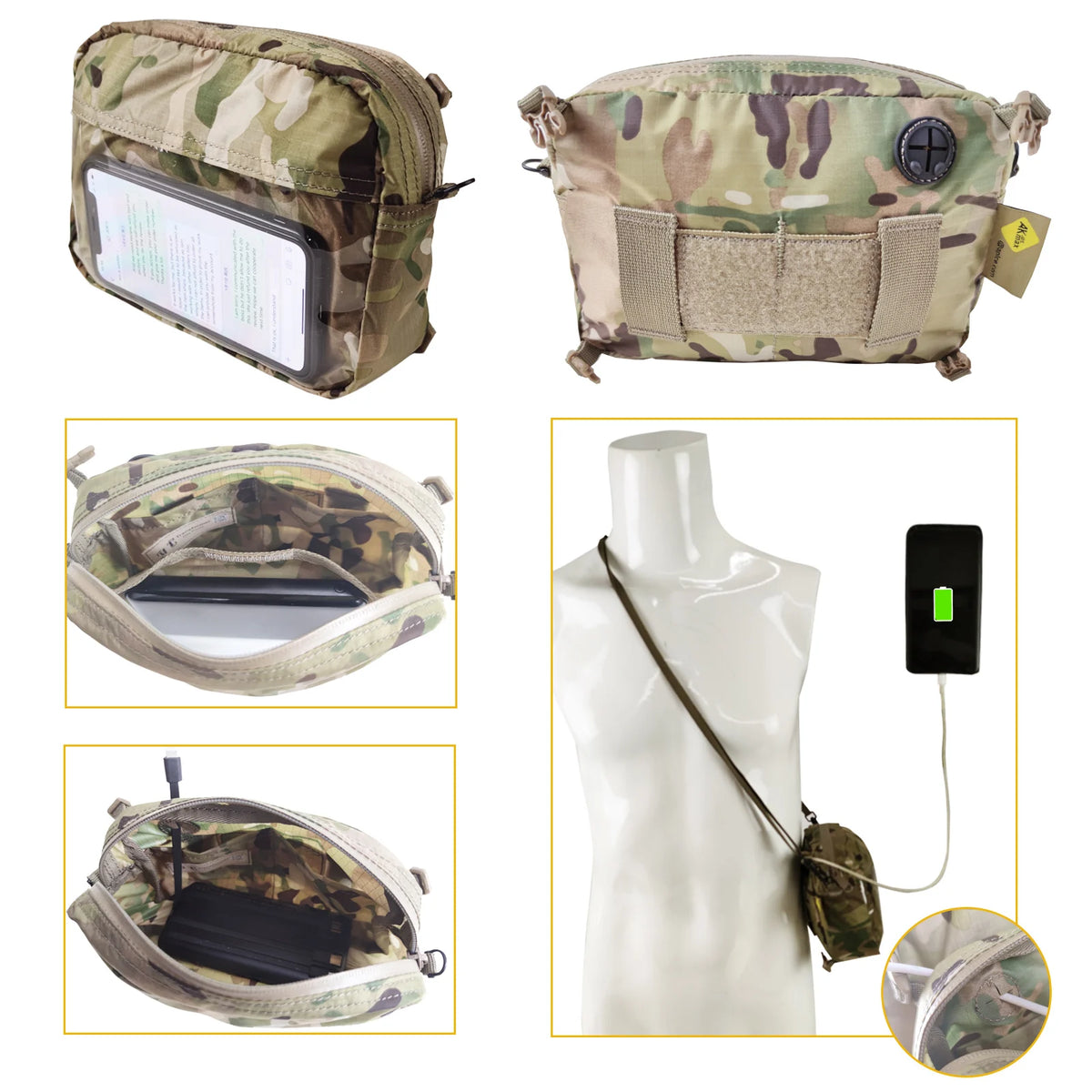 Sac à dos tactique pliable camouflage avec pochette détachable