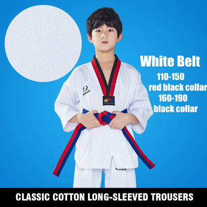 Dobok Taekwondo WTF – Uniforme Complet Veste + Pantalon – Poomsae / Dan – Enfant & Adulte - BLACKBEARD OUTDOOR INDUSTRIES