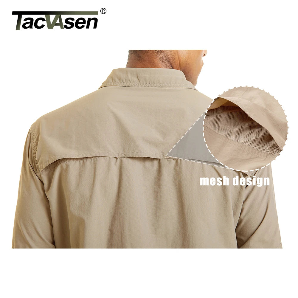 Chemise Homme TACVASEN | Manches Longues | Séchage Rapide | Protection UV | Poches Zippées | Randonnée & Travail Extérieur - BLACKBEARD OUTDOOR INDUSTRIES