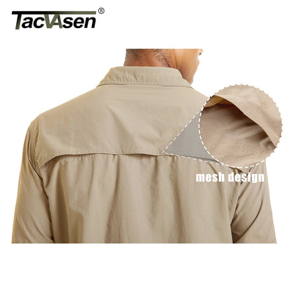 Chemise Homme TACVASEN | Manches Longues | Séchage Rapide | Protection UV | Poches Zippées | Randonnée & Travail Extérieur - BLACKBEARD OUTDOOR INDUSTRIES