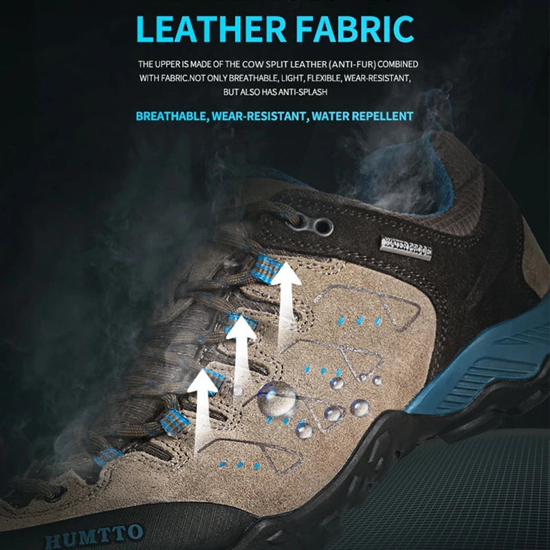 Chaussures Randonnée Imperméables HUMTTO Unisexe – Cuir Véritable Montantes Trekking