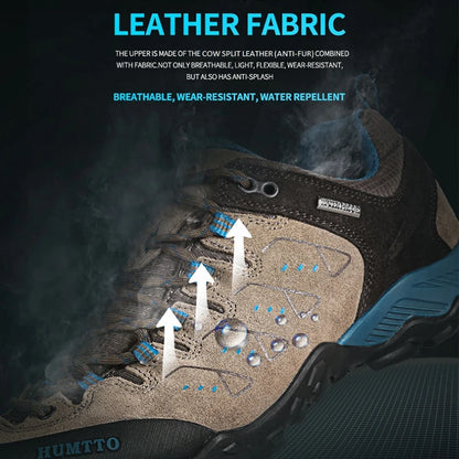 Chaussures Randonnée Imperméables HUMTTO Unisexe – Cuir Véritable Montantes Trekking