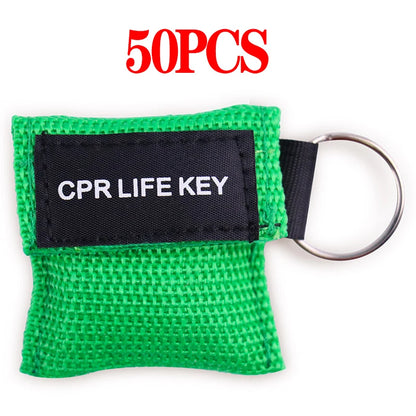 Masques bouche-à-bouche à valve avec pochette porte-clés – Lot de 50