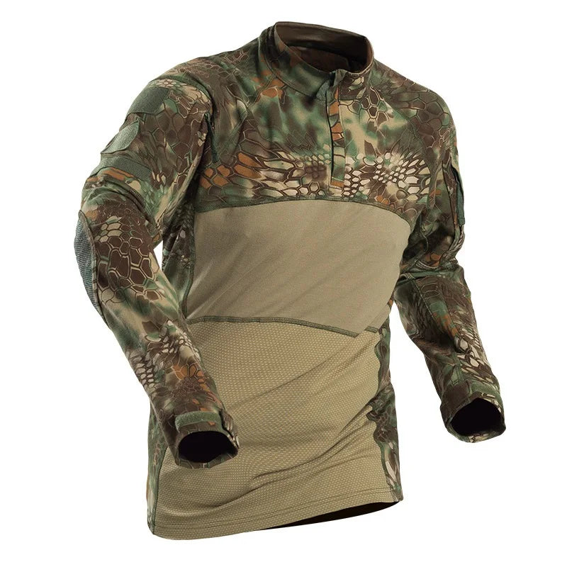 Chemise Tactique Camouflage Homme – Respirante Anti-Égratignures Manches Longues