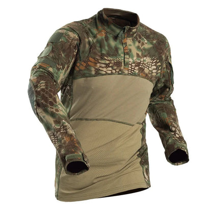 Chemise Tactique Camouflage Homme – Respirante Anti-Égratignures Manches Longues