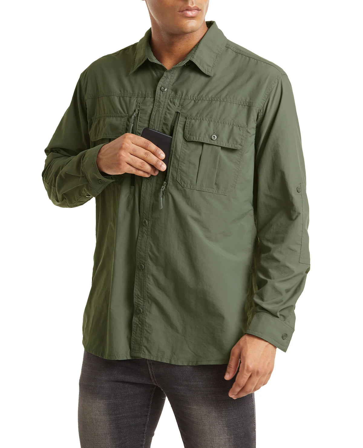 Chemise Homme TACVASEN | Manches Longues | Séchage Rapide | Protection UV | Poches Zippées | Randonnée & Travail Extérieur - BLACKBEARD OUTDOOR INDUSTRIES