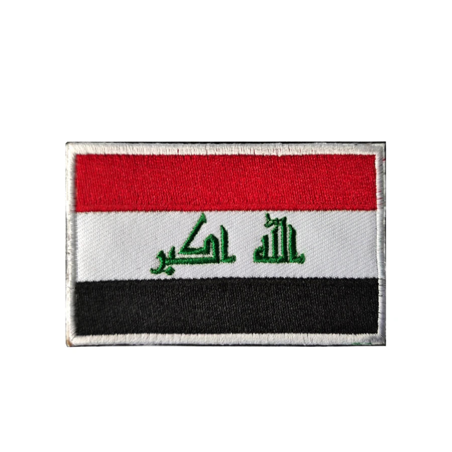Patch Drapeau Brodé 3D Moyen-Orient & Asie du Sud – Velcro Hook & Loop, 8x5 cm, 25 Pays - BLACKBEARD OUTDOOR INDUSTRIES