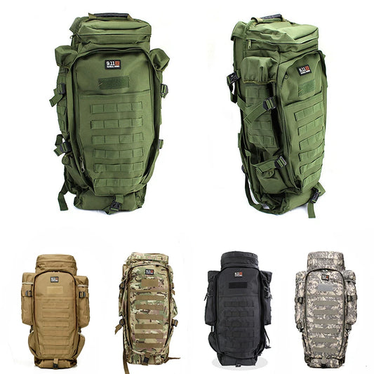 Sac à dos Tactique MOLLE 60L – Nylon Imperméable, Transport 2 Fusils, Chasse & Randonnée