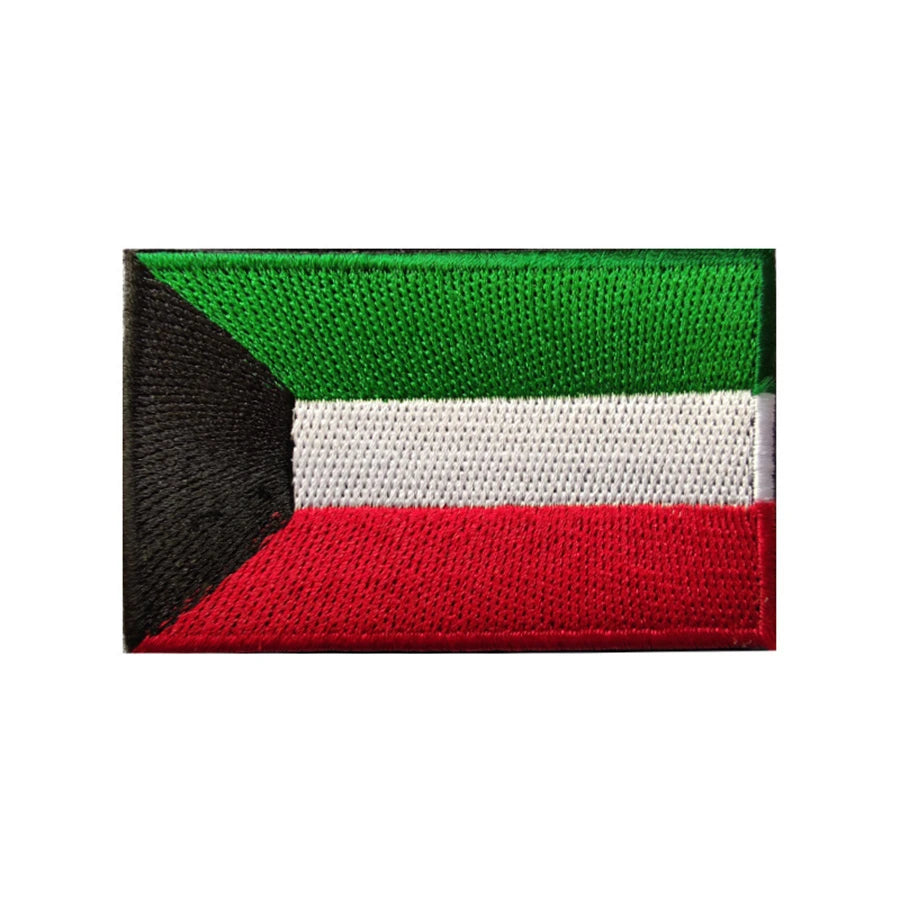 Patch Drapeau Brodé 3D Moyen-Orient & Asie du Sud – Velcro Hook & Loop, 8x5 cm, 25 Pays - BLACKBEARD OUTDOOR INDUSTRIES