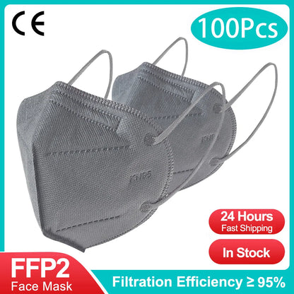 Masques FFP2 KN95 - 10 à 200 Pièces - Homologuées avec 5 Couches - BLACKBEARD OUTDOOR INDUSTRIES