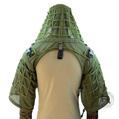 Combinaison Ghillie Tactique ROCOTACTICAL – Cagoule Viper 3D, Bandes Feuillages, Sniper Chasse Airsoft