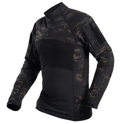 Chemise Tactique Camouflage Homme – Respirante Anti-Égratignures Manches Longues
