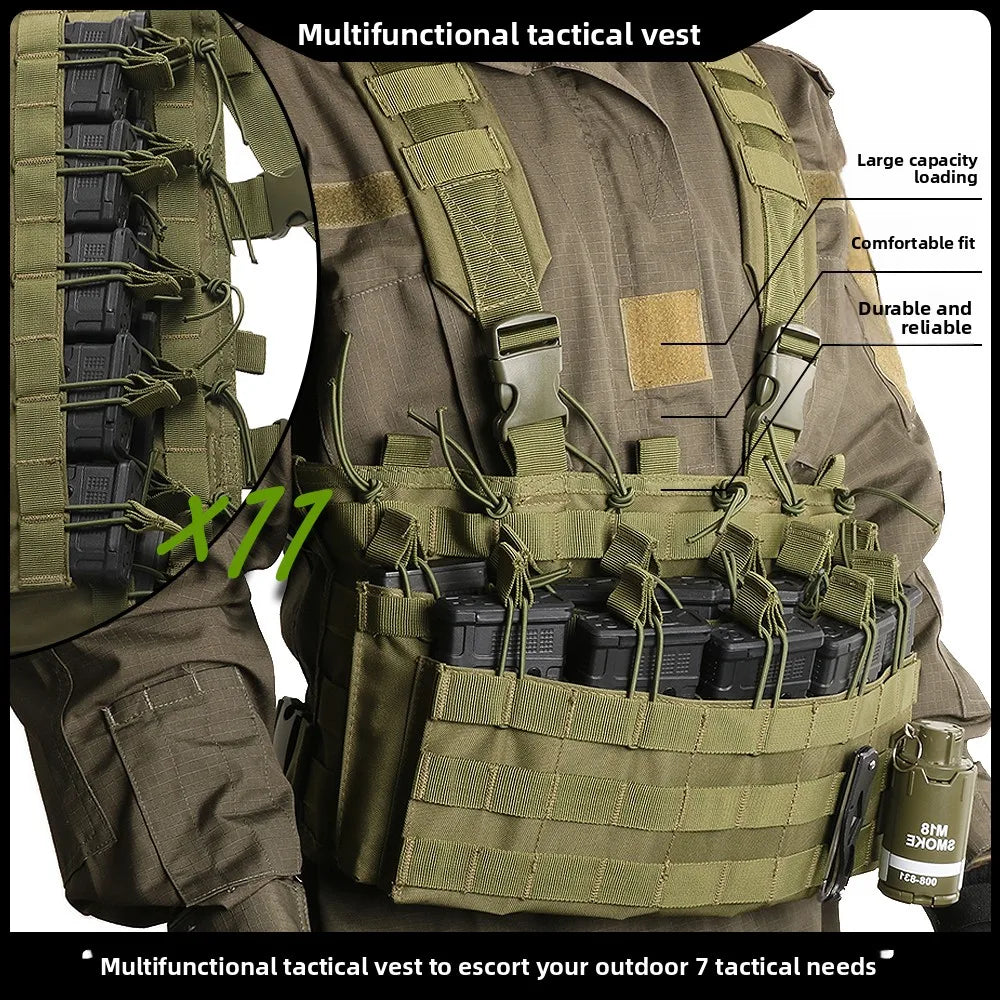 Chest rig MOLLE tactique ajustable