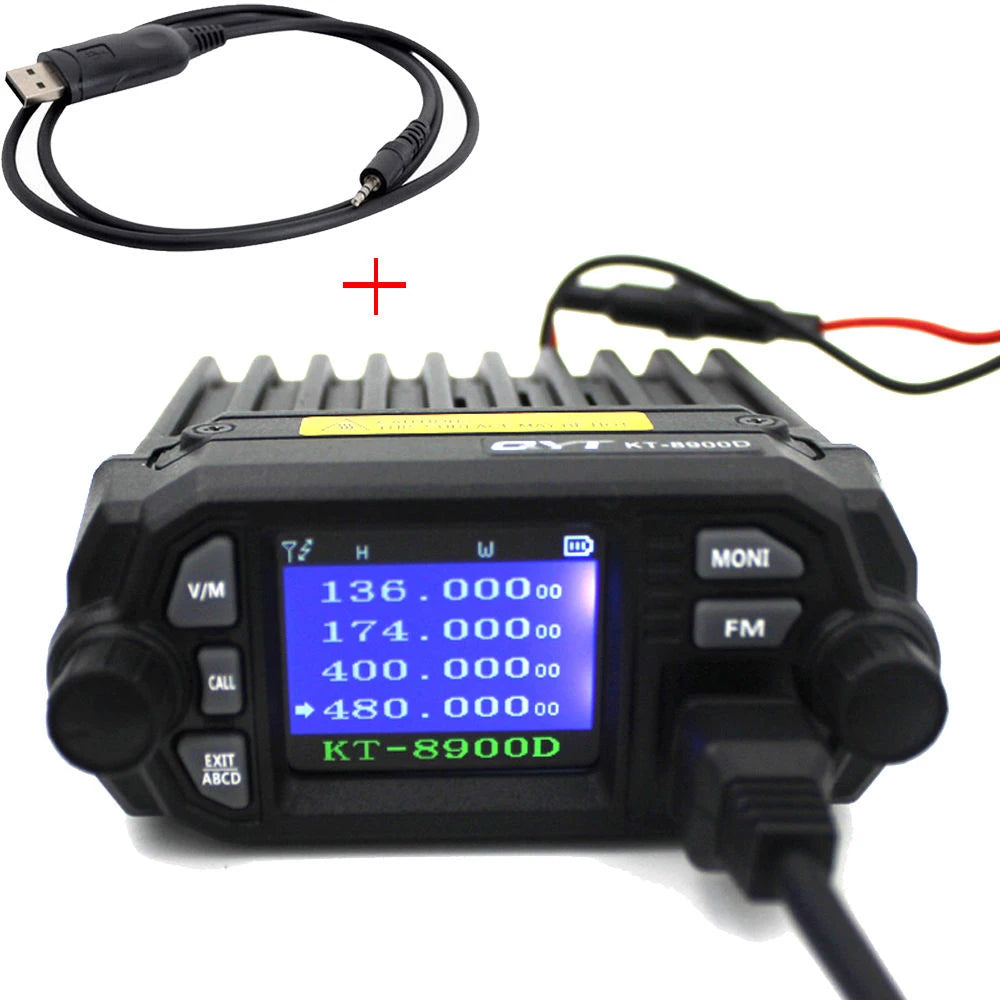 Radio Mobile VHF/UHF QYT KT-8900D – 25W, Double Bande, Quadruple Affichage LCD, 200 Canaux, IP55