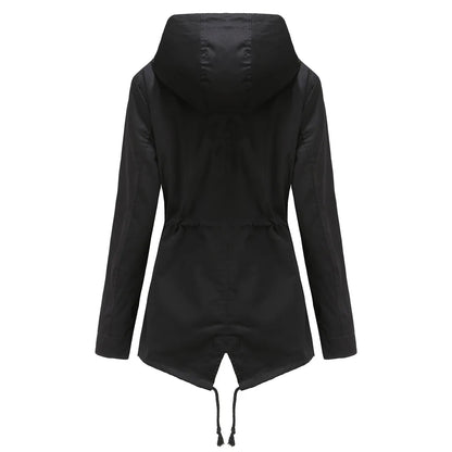 Veste coupe-vent femme à capuche et poches