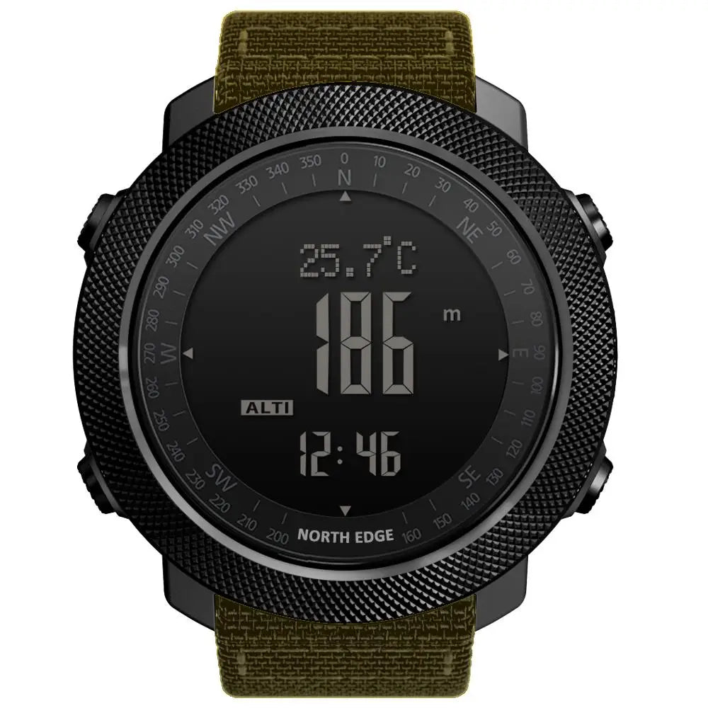 NORTH EDGE APACHE 3 Montre Digitale Sportive pour Homme - Altimètre, Baromètre, Boussole, Thermomètre, Résistante à l'Eau 50m BLACKBEARD OUTDOOR INDUSTRIES