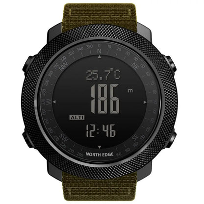 NORTH EDGE APACHE 3 Montre Digitale Sportive pour Homme - Altimètre, Baromètre, Boussole, Thermomètre, Résistante à l'Eau 50m BLACKBEARD OUTDOOR INDUSTRIES