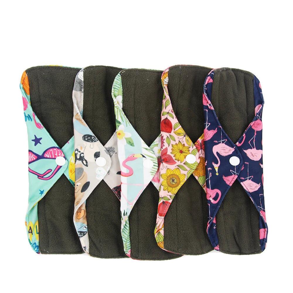 VEJYO – Lot de 5 Serviettes Hygiéniques Lavables en Charbon de Bambou Réutilisables Ma boutique