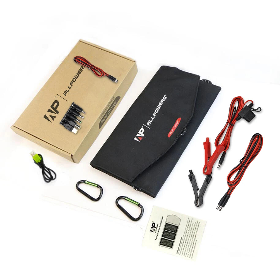 Chargeur Solaire Portable ALLPOWERS 21W 18V 5V - Panneau Solaire Repliable pour Chargeur de Portable, Tablette, Ordinateur Portable - BLACKBEARD OUTDOOR INDUSTRIES