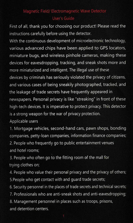 Détecteur de signaux portatif Hk-809 Ma boutique