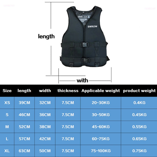 Veste de Sauvetage en Néoprène pour Adultes et Enfants - Gilet de Flottaison pour Sports Nautiques - BLACKBEARD OUTDOOR INDUSTRIES