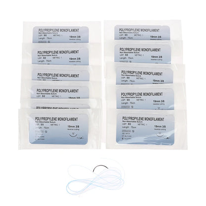 Kit Sutures Médicales 5/0 – 12 Aiguilles & Fils Entraînement Nylon Soie Polyester