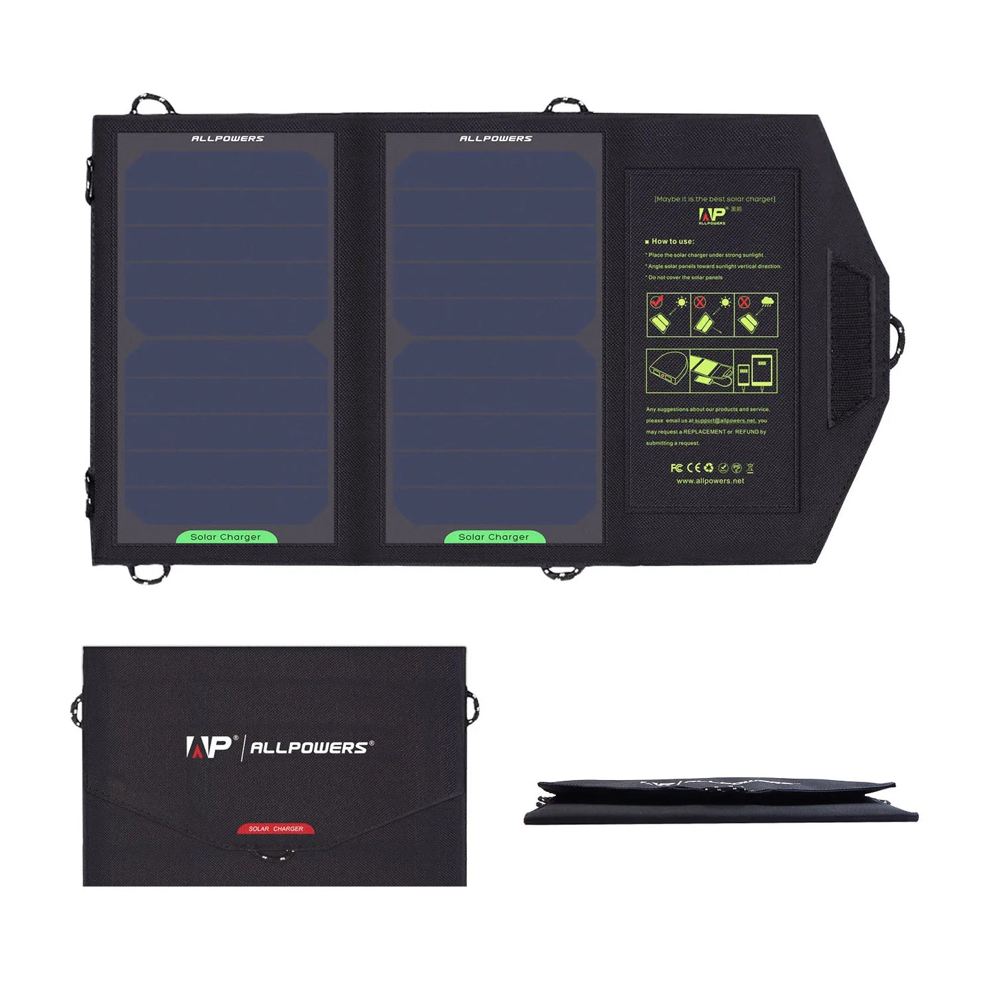ALLPOWERS Chargeur Solaire Pliable 21W avec Batterie 10000mAh – USB-C / USB-A / Type-C – Étanche & Ultra-Efficace - BLACKBEARD OUTDOOR INDUSTRIES