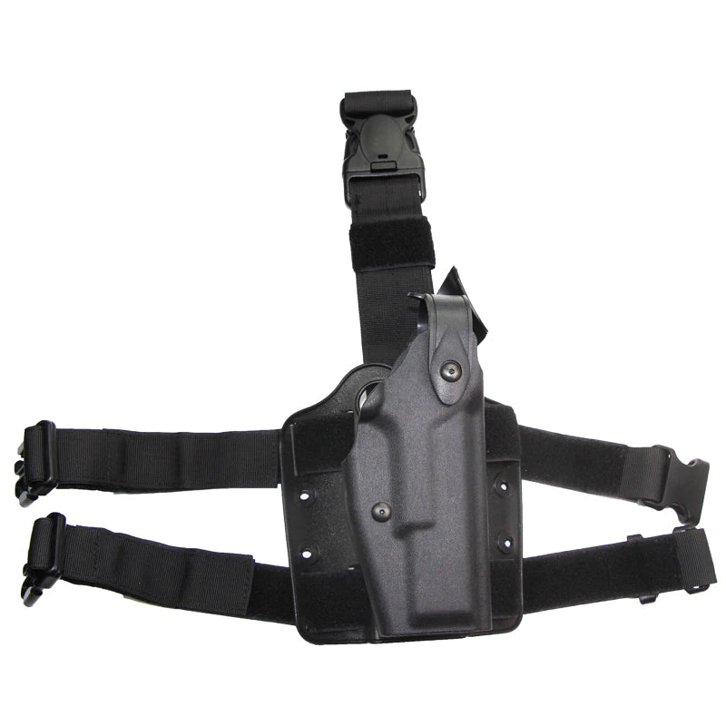 Holster Cuisse Tactique Drop Leg Glock 17/19/22/23/31/32 – Polymère, Compatible Lampe & Laser, Droitier | Noir, Vert, Tan - BLACKBEARD OUTDOOR INDUSTRIES