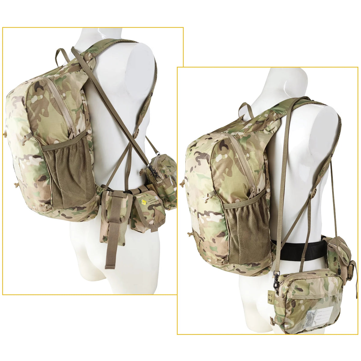 Sac à dos tactique pliable camouflage avec pochette détachable