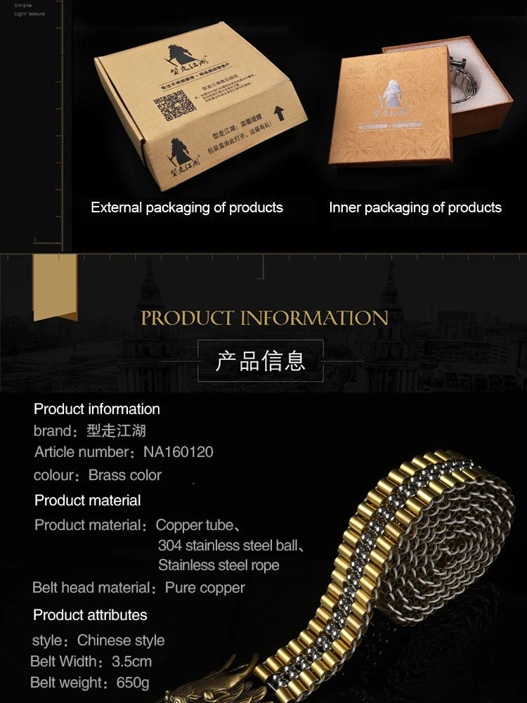 Ceinture en Cuivre Pur pour Homme Ma boutique