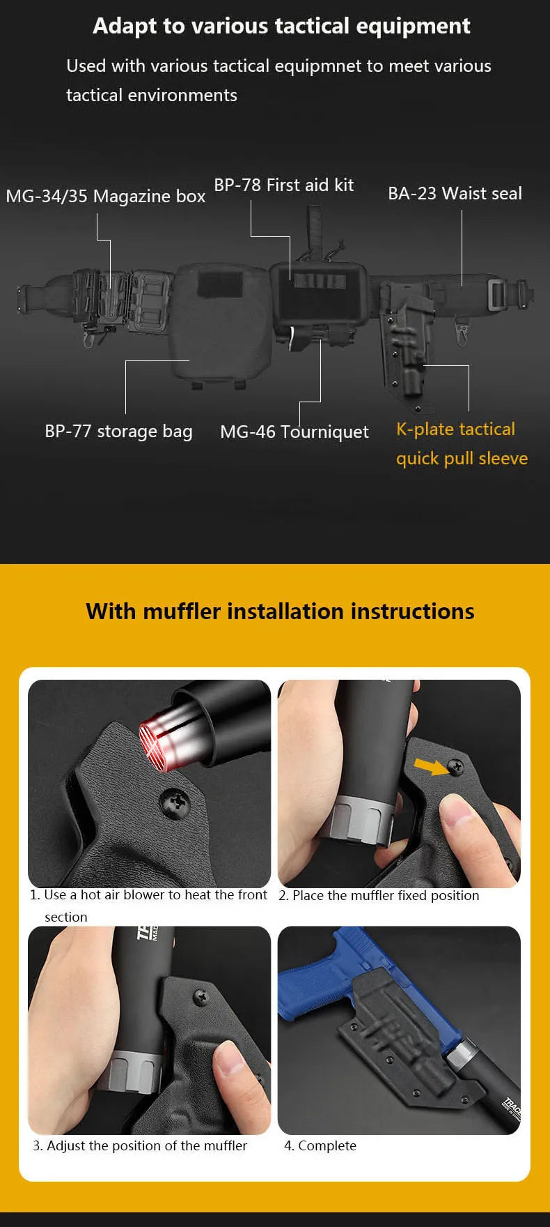 Holster Tactique KYDEX pour Pistolet avec Système de Retrait Rapide et Support pour Lampe X300 – Compatible Beretta M9, CZP-01, SP-01, FNX-45 et Plus - BLACKBEARD OUTDOOR INDUSTRIES