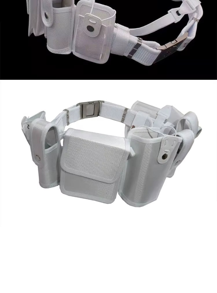 Ceinturon police blanc – Ceinture tactique en nylon, 8 pochettes + bandoulière, taille unique réglable - BLACKBEARD OUTDOOR INDUSTRIES