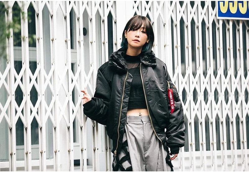 Veste Bombardier Homme B-15 – Col Fourrure Hiver Style Militaire • Épaissie • Nylon Déperlant • Inspirée WW2 - BLACKBEARD OUTDOOR INDUSTRIES