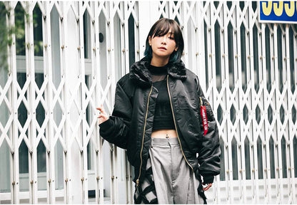 Veste Bombardier Homme B-15 – Col Fourrure Hiver Style Militaire • Épaissie • Nylon Déperlant • Inspirée WW2 - BLACKBEARD OUTDOOR INDUSTRIES