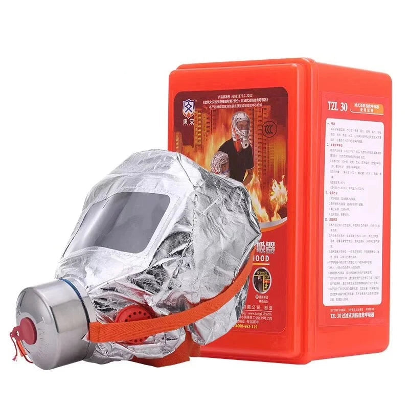 Masque d'Évacuation Incendie 30 Minutes – Respirateur Anti-Fumée & Gaz Toxiques - BLACKBEARD OUTDOOR INDUSTRIES