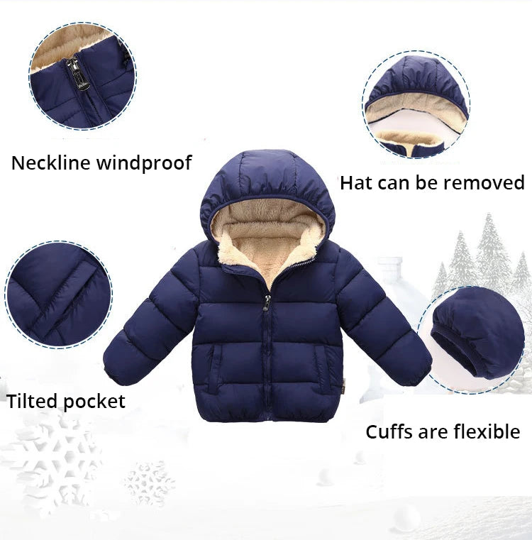Manteau d’Hiver Épais pour Enfants – Chaud, Doublé & à Capuche avec Fourrure | Fille & Garçon | 3 à 6 ans - BLACKBEARD OUTDOOR INDUSTRIES
