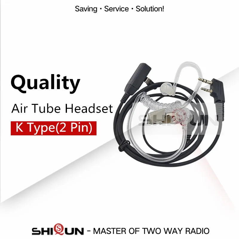 Casque Quansheng UV-K5 Walkie Talkie avec Microphone & Écouteur Tubulaire Acoustique à 2 Broches - BLACKBEARD OUTDOOR INDUSTRIES