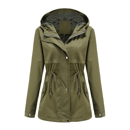 Veste coupe-vent femme à capuche et poches