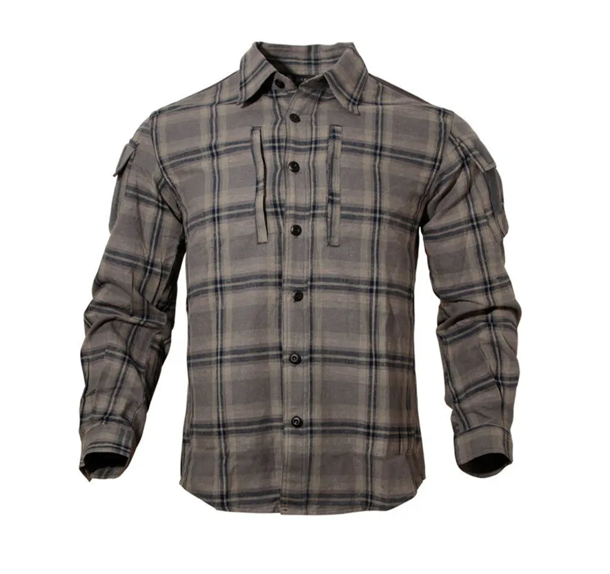 Chemise tactique à carreaux manches longues