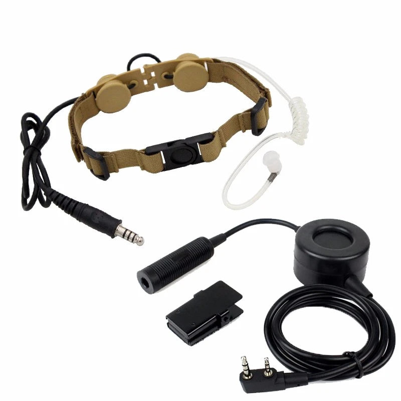 Microphone à Vibration Z Tactical Z003 + PTT Étanche pour BaoFeng UV-5R, TYT TH-UV8000D et Autres Radios - Noir - BLACKBEARD OUTDOOR INDUSTRIES