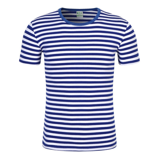 T-Shirt Rayé Style Marine Militaire – Coton/Elasthanne, Respirant | Homme, S à XXXL
