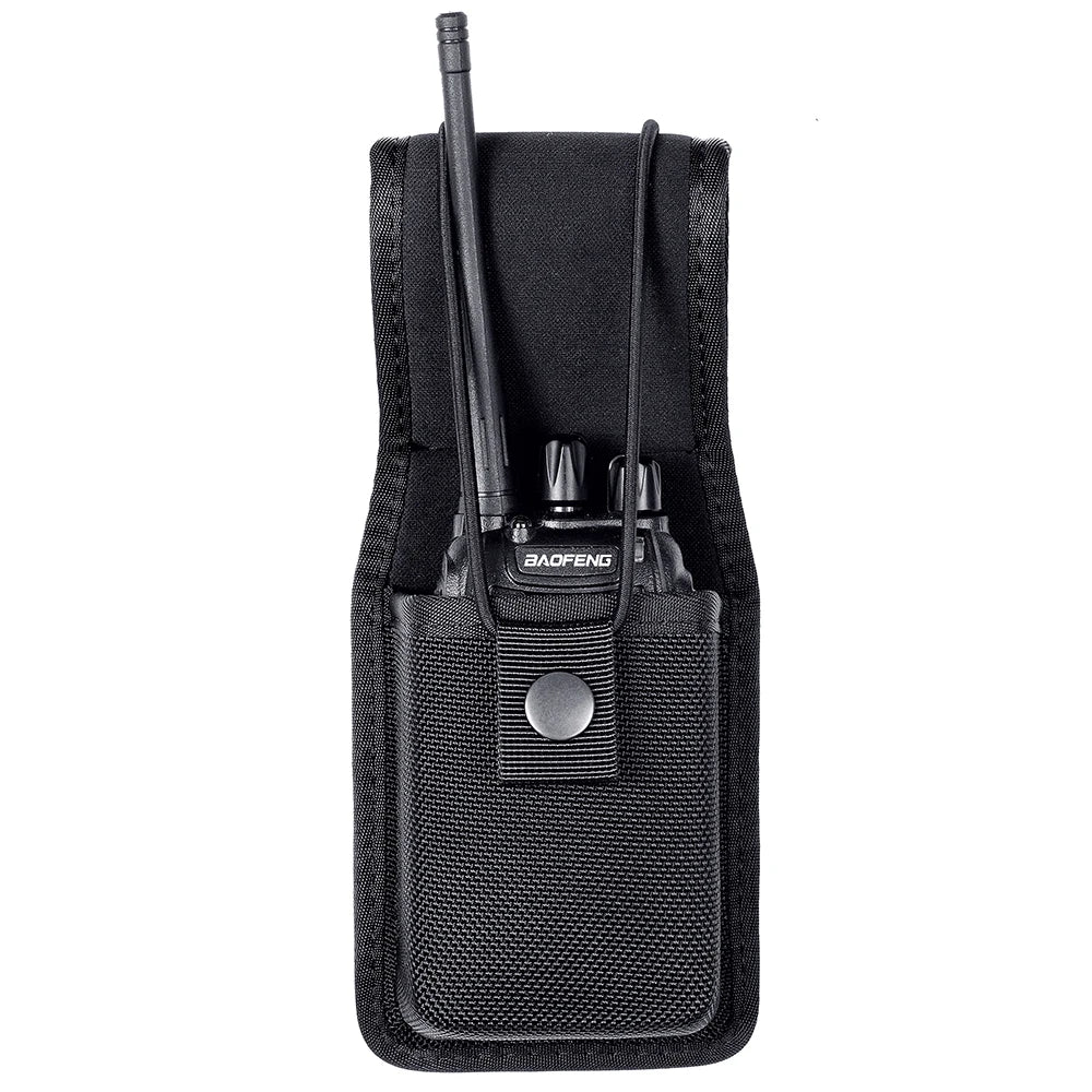 Etui Holster Ceinture Universel pour Talkie-Walkie – Porte-Radio Professionnel pour Agents de Securite, Portiers et Personnel en Uniforme – Nylon / Simili Cuir