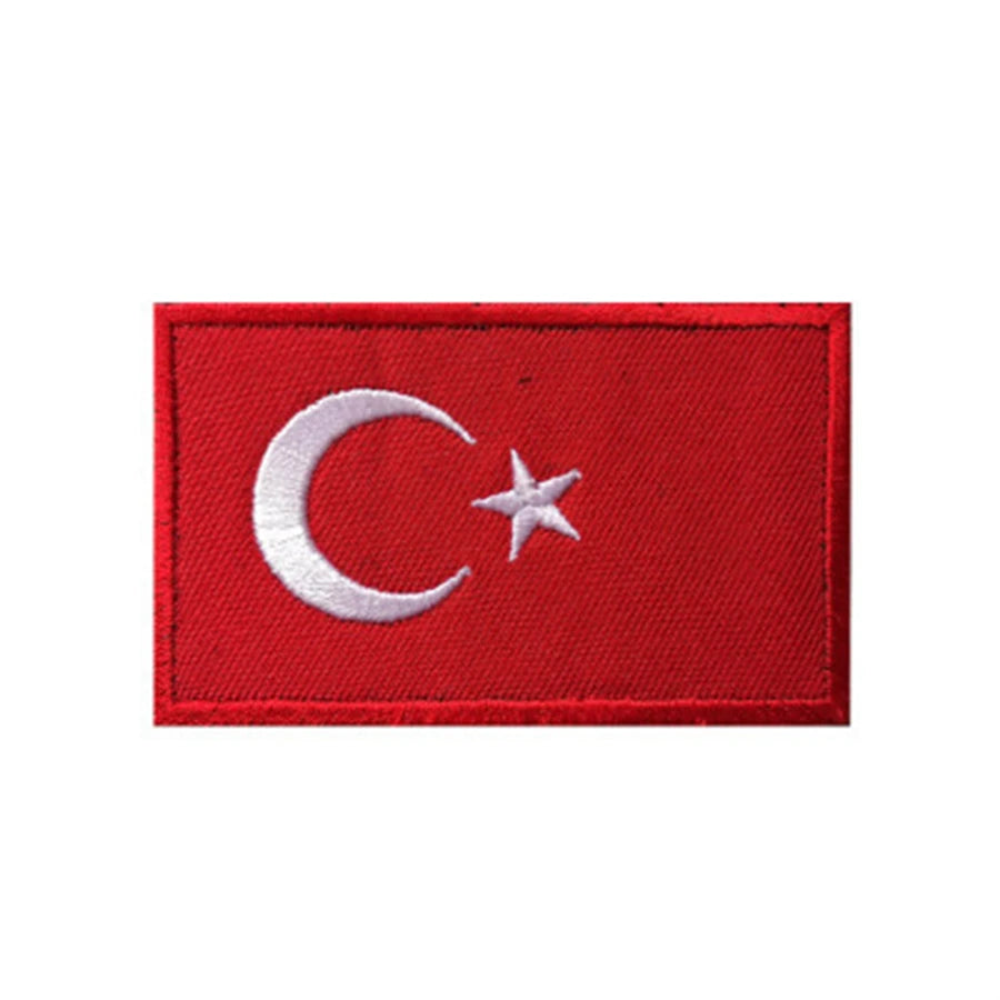 Patch Drapeau Brodé 3D Moyen-Orient & Asie du Sud – Velcro Hook & Loop, 8x5 cm, 25 Pays - BLACKBEARD OUTDOOR INDUSTRIES